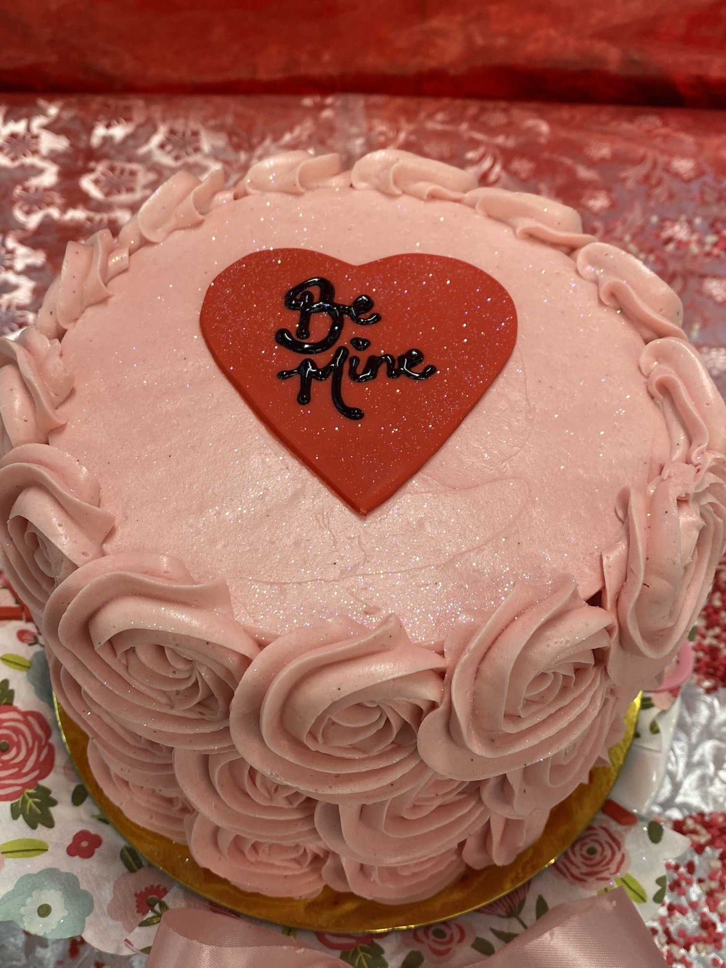 Valentine Cake - Glittery Pink Be Mine