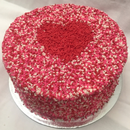 Densely Sprinkled Heart Cake