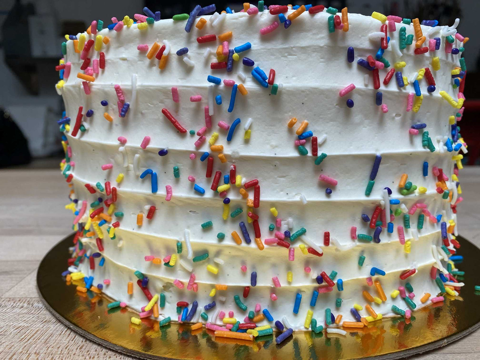 Vanilla Cake with Rainbow Sprinkles