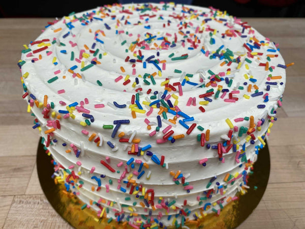 Vanilla Cake with Rainbow Sprinkles